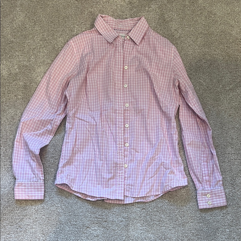 Banana Republic Non-Iron Fitted Gingham Button-Up Shirt